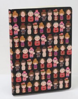 Cute Kokeshi Dolls Paperback Journal