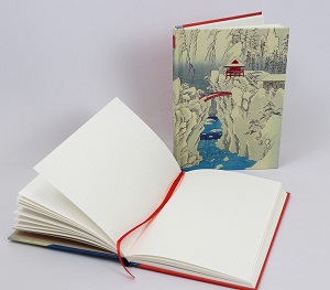 Hiroshige Snow on Mt Haruna Dotted Hardcover Journal : Blank Notebook with Ribbon Bookmark